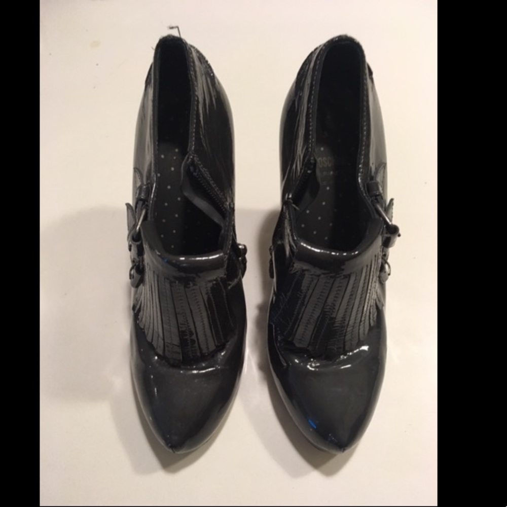Moschino ankle bootie gray patten leather size37.5